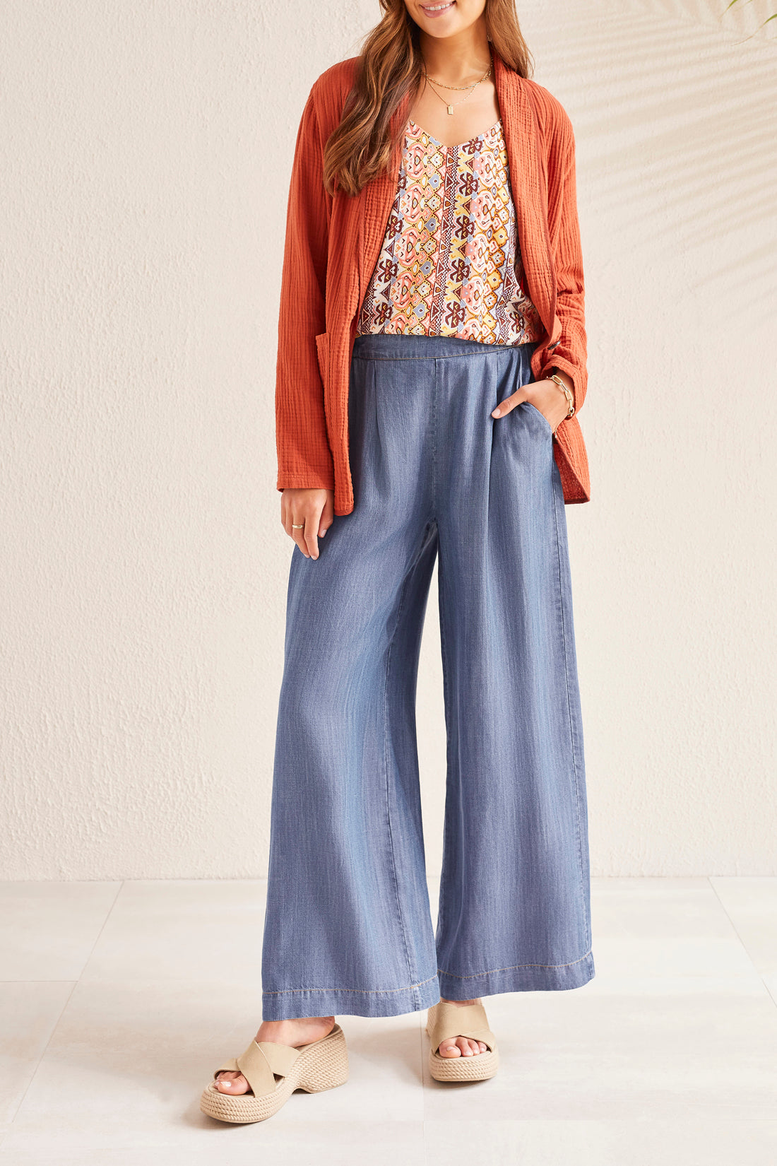 Shop the Flowy Pull on Wide Leg Pant with Pockets - Strike The Pose