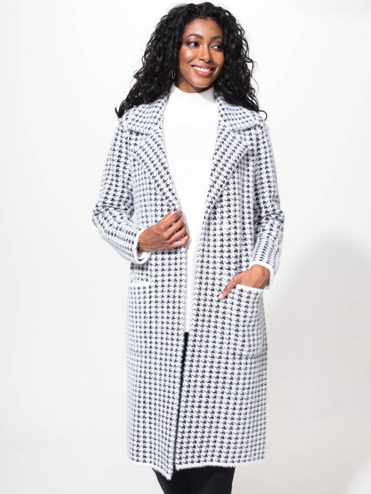 Houndstooth cardigan sale