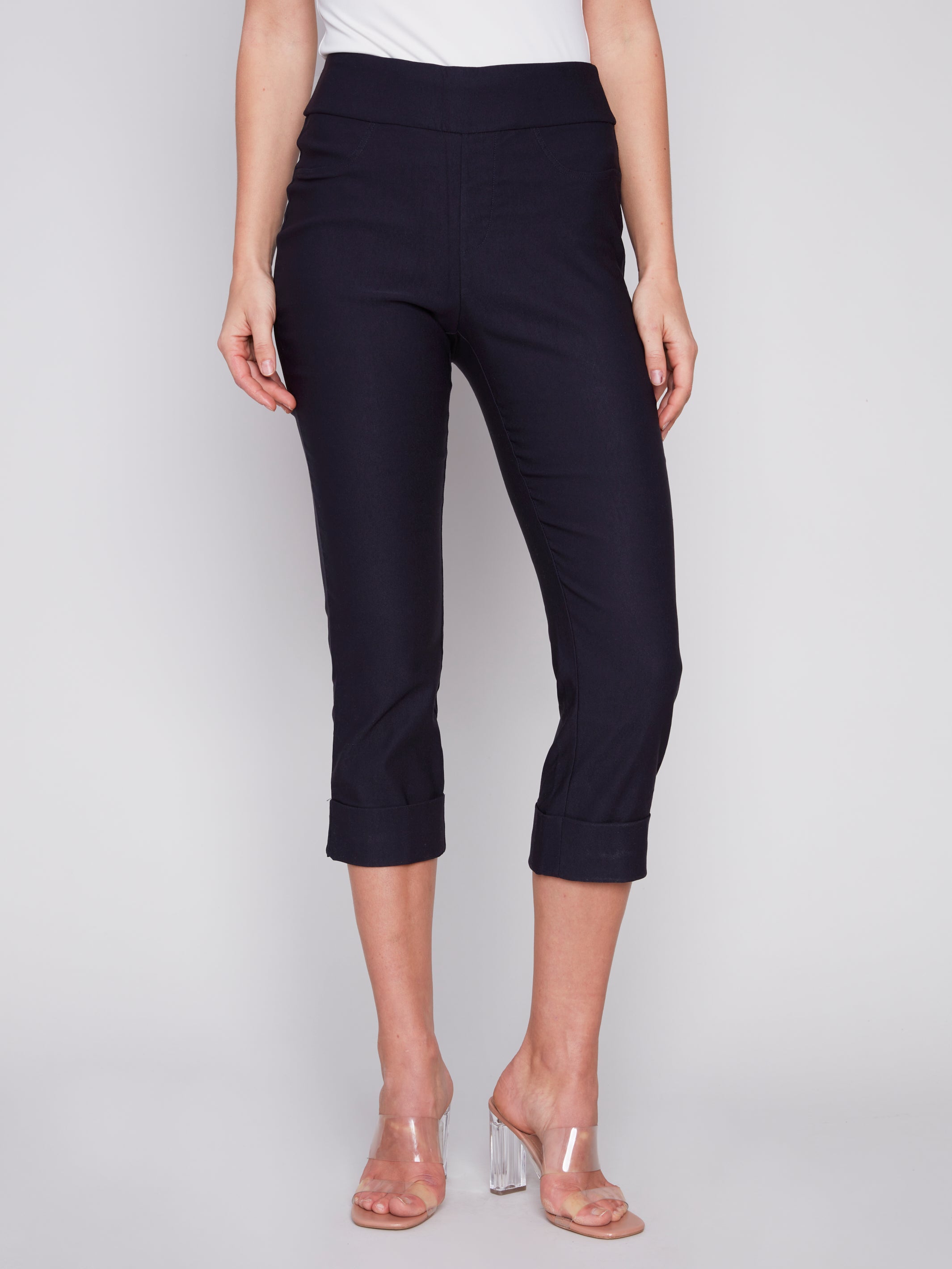 Black stretch capris hotsell